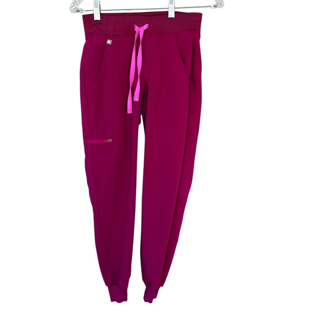 FIGS Woman’s Scrub Jogger Pant - PO #2191 Dark Magenta - Size XXS Petite